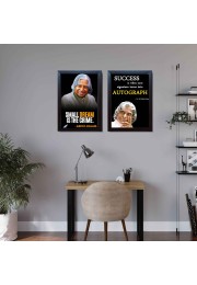 Famous APJ Abdul Kalam with Motivation Quotes - Framed Quotes Poster photo frame ( set of 2)
